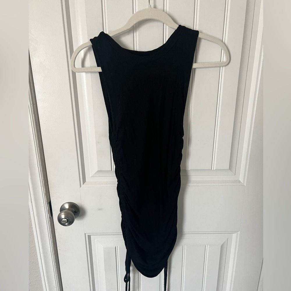Black cropped dress